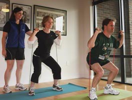 Squats with exercise bands